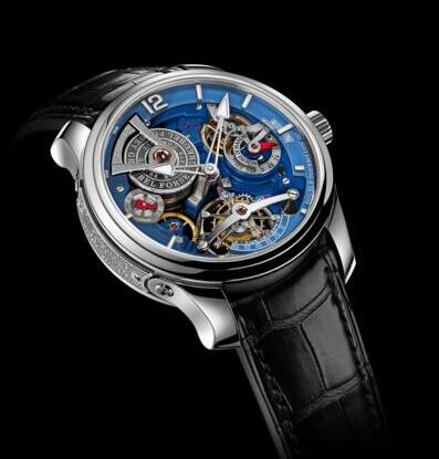 Replica Greubel Forsey Watch Double Tourbillon Technique Blue White gold Men